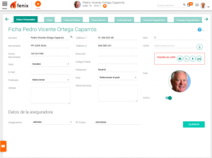 Ficha de Pacientes en Fenix